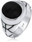 Kuzzoi Siegelring Herrenring oval Emaille schwarz, massiv 13 mm breit in 925 Sterling Silber, Silberring verziert schwarz oxidiert, Ring für Männer in der Ringgröße 54, 0610990119_54