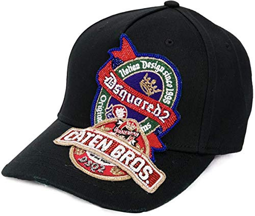 DSQUARED2 Beaded Patch Baseballcap mit Perlen Cap Kappe Basebalkappe Hat Hut