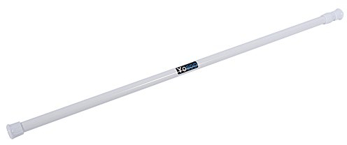 Ausla Asta Telescopica per Tende, 55-90 cm, Diametro 1,5 cm, Regolabile a Molla, Bianco