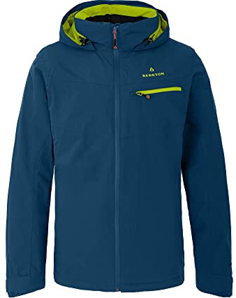 Bergson TALLMOS | Herren Regenjacke, Netzfutter, 20000 mm Wassersäule, Poseidon/Lime Punch (390/268), 62 - Herren