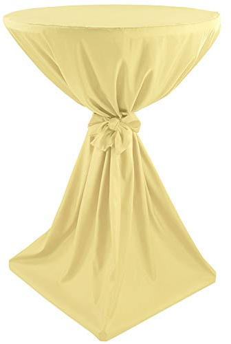 DILUMA Stehtischhusse Classique - Klassische Husse für gängige Bistrotische und Stehtische - Tisch-Überzug mit Ökotex100, Größe:Ø 70 cm, Farbe:Vanille