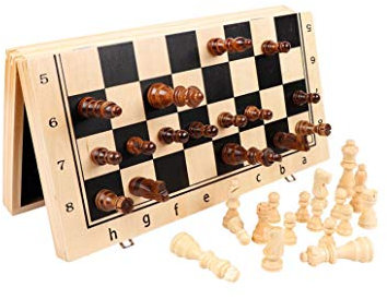 Juego de ajedrez magnético - Tablero plegable, juegos de tablero de ajedrez de viaje portátiles hechos a mano con ranuras de almacenamiento de piezas de juego - Juego de ajedrez para principiantes p