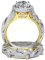Jeulia 4 Karat Damen Ring 925 Sterling Silber Hochzeitssets Rose gold Rundschliff Halo Verlobungsring Weiß Diamantband CZ Solitaire ​Jahrestag Verlobungsring (50（15.7）, Gold)