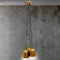 ECD Germany Hängelampe 3 flammige Hängeleuchte E27 Fassung - 120,5 cm - Ø15 cm - Altgold - aus Metall - Vintage Industrial-Design - Pendelleuchte Pendellampe Deckenlampe Kronleuchter Leuchte Lampe