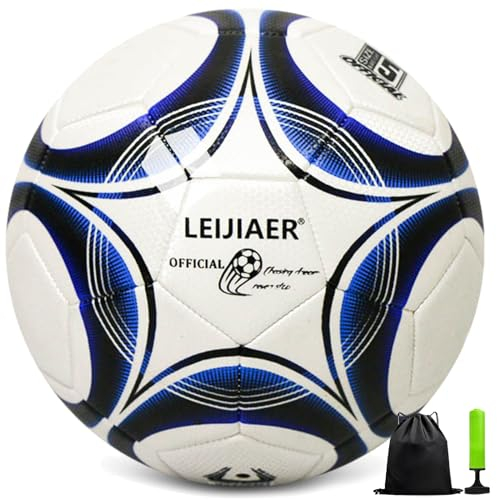 Aipwerer Fußball Ball 5 Größe Wasserdicht Trainingsfußball Matchball Training Ball Freizeitbälle für Fußbälle Trainingsball Herren & Frauen Mit Luftpumpe Gasnadel für Teenager Erwachsene Outdoor
