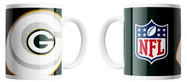 Green Bay Packers NFL Tasse Becher Kaffeetasse Mug ** Shadow Logo and Shield ** 330 ml