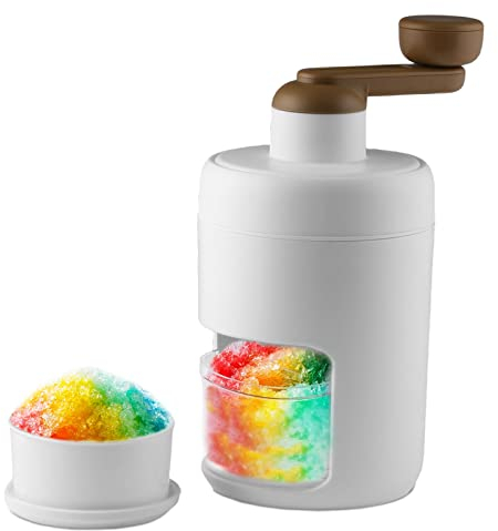 Ahosoutly Macchina per granite, macchina del ghiaccio rasata, macchina del cono della neve, creatore di margarita, Snowcone, Bingsu, Cocktail, Kakigori, Rasoio manuale del frantoio del ghiaccio per la