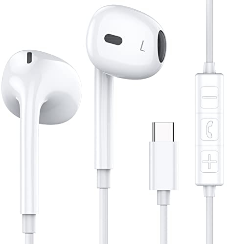 MOSWAG USB C Kopfhörer In Ear USB C Kopfhörer für Samsung S23 S21, Huawei P30 P40, Oppo, Honor, Google Pixel und andere Smartphones mit USB C Schnittstelle