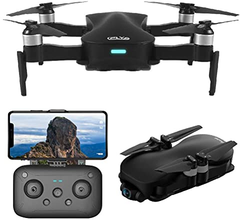 Drohne mit GPS-Kamera, Drohne mit Kamera, 4K, Live-Video, 110°, verstellbar, Weitwinkel, Höhenkamera, 3000 m Reichweite mit 3-Achsen, selbststabilisierend, Gimbal (Farbe: Weiß) (Schwarz)
