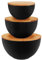 ShineMe Salad Bowl Set of 3, Natural Bamboo Fiber Salad Serving Bowls with Lids,Mixing Bowl for Preparing and Serving Salad, Cereal, Fruit, Veggies, Popcorn,Chips & Bread(10,8,6)