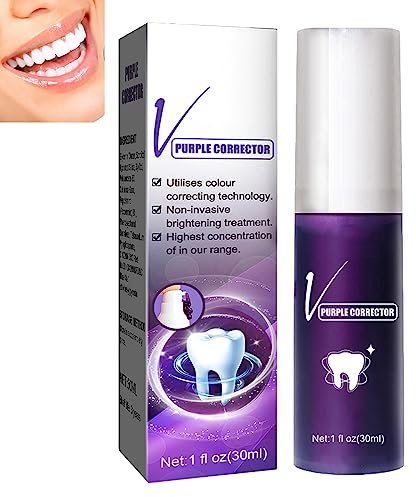 V34 Lila Zahnpasta,Lila Zahnaufhellung,Zahnaufhellung Bleaching Lila,Purple Whitening Toothpaste,Lila Zahncreme Aufhellung Stain Removal Teeth,Zahnpasta Weisse Zähn 30ML