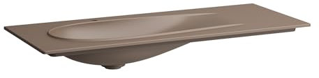LAUFEN Il Bagno Alessi Aufsatzwaschtisch, ohne Hahnloch, ohne Überlauf, mit Ablaufventil, 120x50cm, H8179791881121, Farbe: Caffè matt