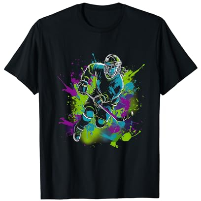 Eishockey Geschenk Hockeyspieler Puck Retro Coach Eisbahn T-Shirt