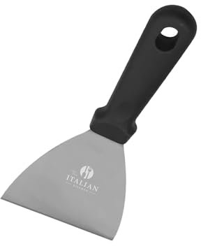 The Italian Kitchen Professional Pizza Dough Scraper, Stainless Steel Triangular Pizza Dough Spatula - 3.75 Inch Blade, 9.5 Inches Overall
