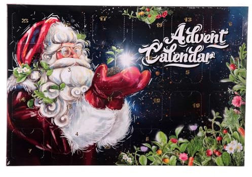 Holyart Calendario Avvento Babbo Natale 24 Semi da piantare con Serra
