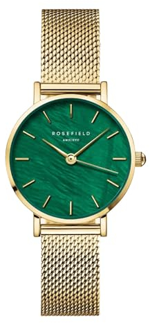 Rosefield Montre Femme Small Edit émeraude Maille milanaise