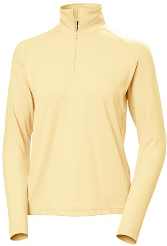 Helly Hansen Women's W VERGLAS 1/2 Zip T-Shirt, 367 Yellow Cream, XL