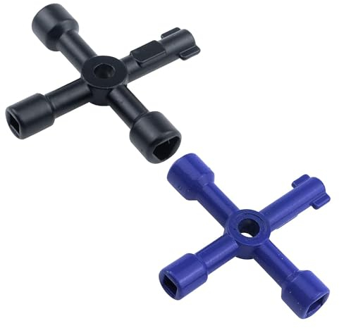 2 Pcs Chiave Universale a Triangolo Incrociato, Chiave Multifunzionale a 4 Vie, Chiave a Croce per Pannello, Chiave Idraulica a 4 Vie, Chiave per Interruttore a Croce, per Contatore del Gas, Valvola