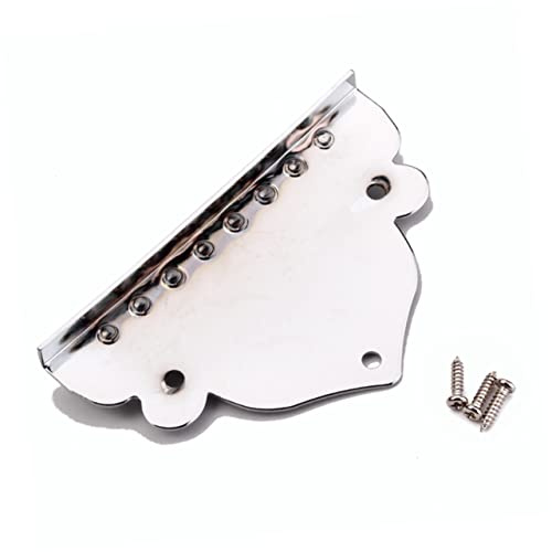Toyvian 8-String Mandolin Guitar Tailpiece Triangle Plated with Screws Chrome Replacement Part 7x42cm Mandolin Spare Accessory