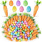 COLOFALLA 100 Stücke mini Ostereier Schaum Kunstliche Karotten Wachteleier Glitzer Mini Ostern Deko Oster Tischdeko Ostern Ornamente Mini Karotten zum Basteln DIY Deko für Ostern Zimmer