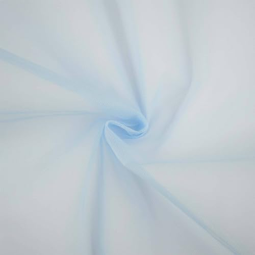 Tüll Stoff, standfest, Tüllstoff als Meterware, Kostümstoff, Dekostoff, uni hellblau (Länge am Stück ab: 100cm / Breite: 150cm)