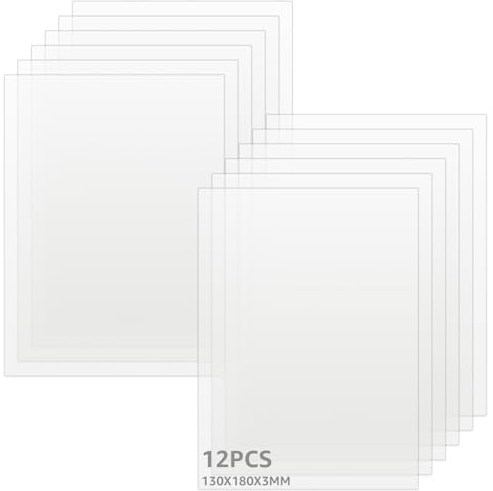 DAJAVE 12 Stück Acrylglas Platte 3mm, 13X18cm Plexiglas Platten Plexiglasscheibe 3mm Acrylplatte Transparent Plexiglas Nach Mass für Display, Bilderrahmen, Malerei