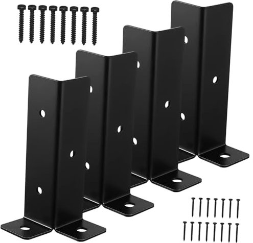 SEWOART 4 Pezzi Recinzione In Legno Gazebo Recinzione Palo Di Ancoraggio Pergola Kit Staffa Deck Post Post Supporto Post Manica Post Base Post In Legno Staffe Post In Legno Post