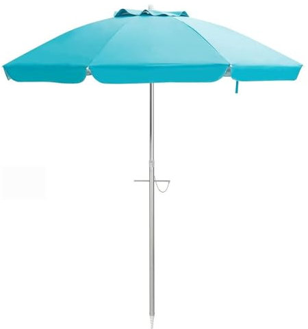 ZYBOWAYL Neigbar Sonnenschirm für Strand UV-Schutz UPF 50+ Balkonschirm Tragbarer Gartenschirm mit Tragetasche Marktschirm Terrassenschirm für Urlaub/Bar Outdoor Dekor Rasen Deck