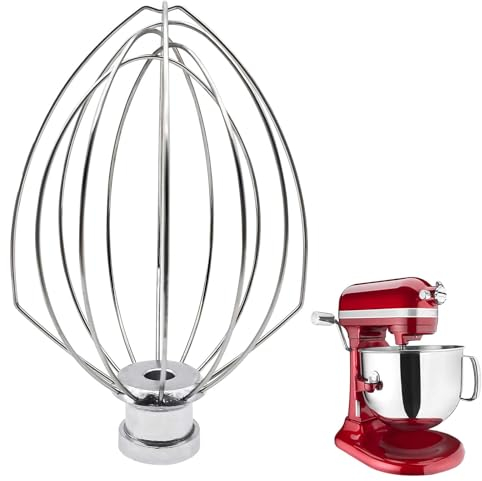 Fouet à 6 fils en acier inoxydable compatible avec le batteur Kitchen Aid de 6 litres, batteur à crème épais