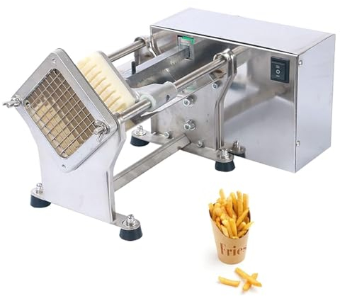 Tagliapasta Elettrico, Tagliapatate Commerciale Professionale Macchina Automatica for Patatine Fritte Taglio di Patate ad Alto Volume con 3 Lame di Diverse Dimensioni