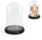 YKUKIZEE Glass Domes for Display, Clear Glass Bell Jar with Black Base, 20x11 cm Cloche Glasses Dome for Collectibles Flowers Plants DIY Craft