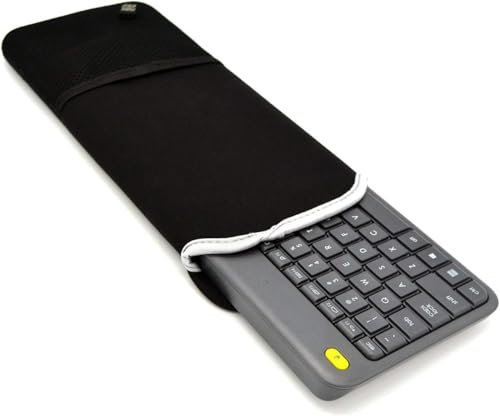 AMMKRO Neoprene Keyboard Carrying Travel Case with Mesh Mouse Pouch for Logitech K400 Plus Wireless Touch TV Keyboard, Case Only
