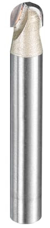 sourcing map 1pcs Router Bit Core Box 1/4 Shank 1/4 Inch Cutting Dia. Round Nose Router Bit 1 Flutes Carbide Cove Box Cutter for Carpentry Woodworking Milling Cutter Tool
