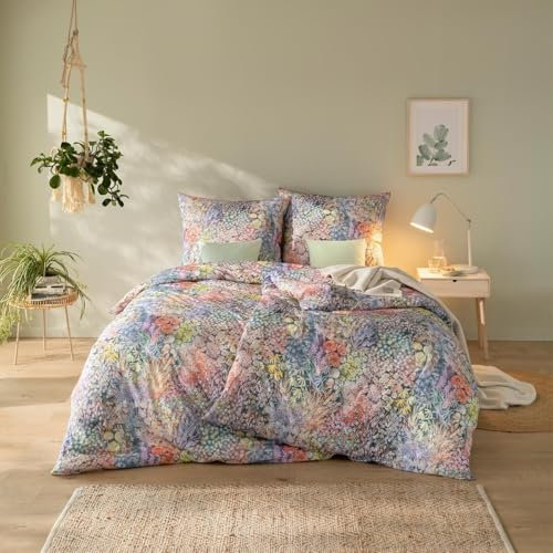 ESTELLA Mako Interlock Jersey Bettwäsche Rosalie Multicolor 1 Bettbezug 155 x 220 cm + 1 Kissenbezug 80 x 80 cm