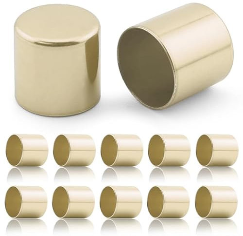 Ganzoo Endkappen aus Metall / 10er Set/für 8mm PPM Seil, Tau, Schmuck, Kordelende bei Hundeleine, Halsband, Kette, Farbe: Gold Glanz