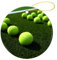 Keramik Runde Weihnachtsschmuck, Tennisbälle auf Tennisgras Court Druck Runde Keramik Ornament Festliche Baumschmuck mit Schnur zum Aufhängen, Leicht