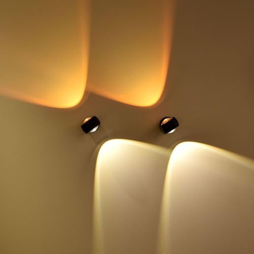 s.luce Beam LED-Wandleuchte modern Up & Down Wandlampe Flurleuchte, Farbe:Aluminium, Basis:Rund