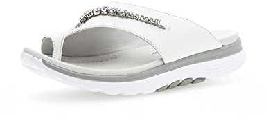 Gabor Damen Sandaletten, Frauen Sandalen,offene Schuhe,Strandschuhe,Sommersandalen,bequem,flach,Sommerschuhe,Weiss (Deko),38 EU / 5 UK