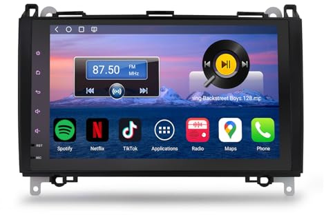 Erisin 8 Núcleos 4GB+64GB Android 16 DAB+ Radio Coche Estéreo para Mercedes BENZ Clase A/B W169 W245 Viano Sprinter Vito VW Crafter GPS Navegador 9 Pantalla CarPlay Android Auto Wifi 4G USB Bluetooth
