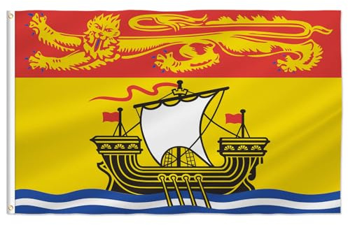 PTEROSAUR New Brunswick Flagge, Kanada, Kanada, New Brunswick Province Flaggen mit Messingösen, Dekoration für drinnen und draußen, 90 x 150 cm