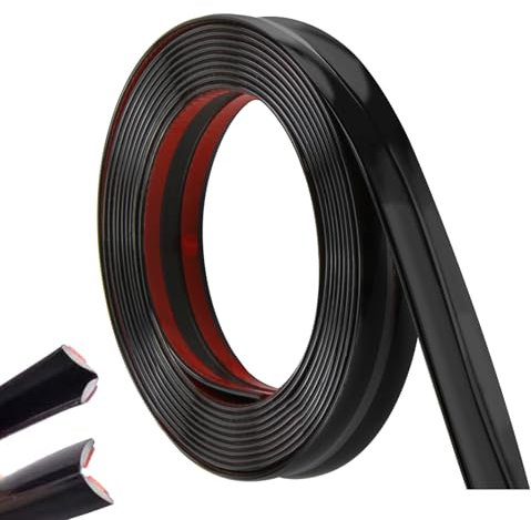 3M/10FT Inside Outside Corner Trim Self Adhesive PVC Vinyl Moulding Tile Trims Flexible Corner Angle Trim Peel and Stick Wall Corner Guard Edge Protector for Windows Tables & Corners Strip (2CM/Black)