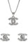 Generisch Damen Edelstahl 100% Wasserfeste Schmuck Frauen Halskette mit anhänger kette silber 925 Sterlingsilber set (Silber Set Ohrstecker Kette)