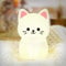 Niuny Nachtlicht Kinder Nachtlicht Baby Stilllicht Dimmbar Nachtlampe Kinderzimmer Silikon Nachtlichter Aufladbar LED Baby Lampe Nachtlichter Katze 16 Farben mit Timer Fernsteuerung USB