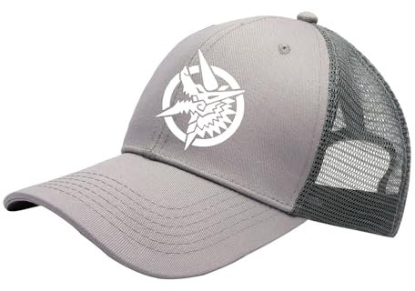 QATOBI Baseball Caps Für Herren Monst-er Hunt-er, Freizeit Lightweight Baseballcap Sonnenhut, Baumwolle Outdoor Running Freizeit Mütze, Panel Cap(Gray)