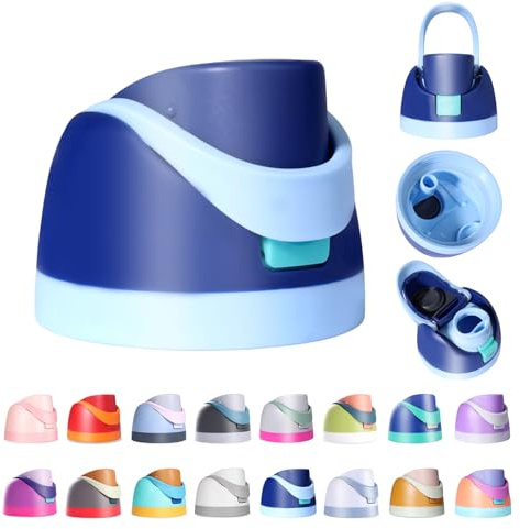 Ruzky Replacement Lid for Owala Freesip, Compatible with Owala Cup 16oz 24oz 32oz 40oz, One Button Water Bottle Top Lid Replacement Accessory, Leakproof, BPA-Free (Cyan)