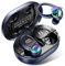 Wireless Earbuds, Bluetooth 5.4 Headphones with 4 ENC Noise Canceling Mic, 50H Playtime Stereo Wireless Earphones with LED Display, Over Ear Buds with Earhooks, IP7 Waterproof for Sport, Deep Blue
