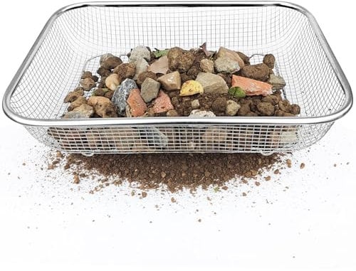 KOROI Garden Soil Sieve - Heavy Duty Metal Garden Sieve for Soil and Stones,Garden Riddle Perfect for Gardening and Landscaping - Ideal Sieve for Sifting and Filtering Soil, Compost, and Sand