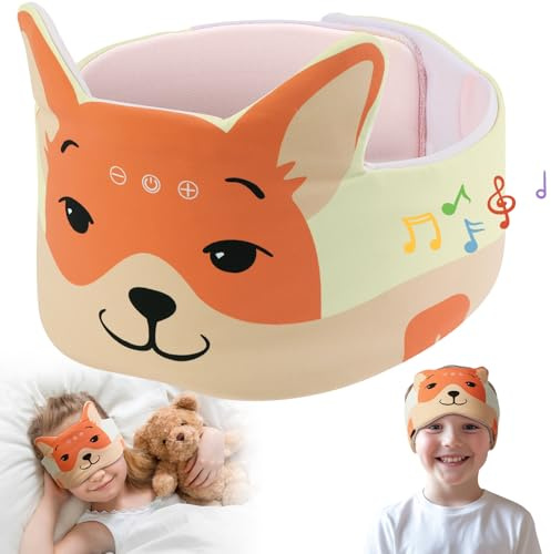 LC-dolida Kids Headband Headphones with Silent-Velcro Strap, Wireless Earphone Headband for Children Built-in Thin Speaker Adjustable Sleep Headphones for Girls Boys Toddler Baby Travel Study