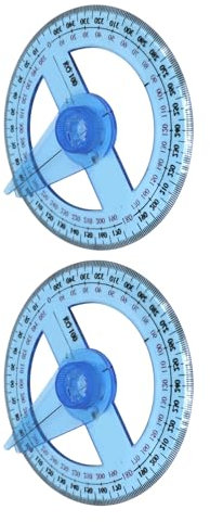 2 goniometri trasparenti per goniometro matematico con cerchi a 360 gradi