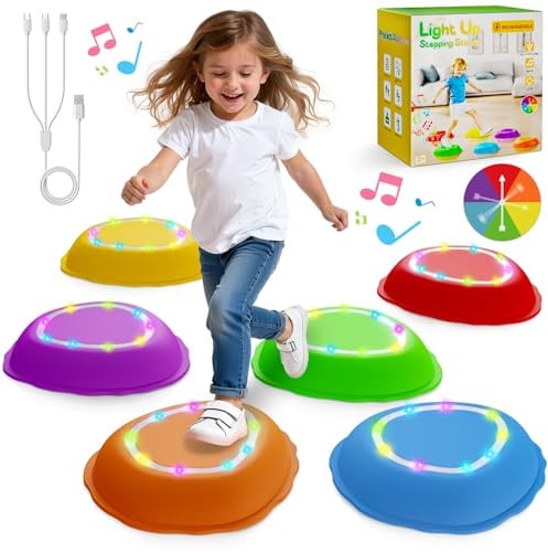 Scvcid Rechargeable Stepping Stones for Toddler, Kids Balance Stones Toys